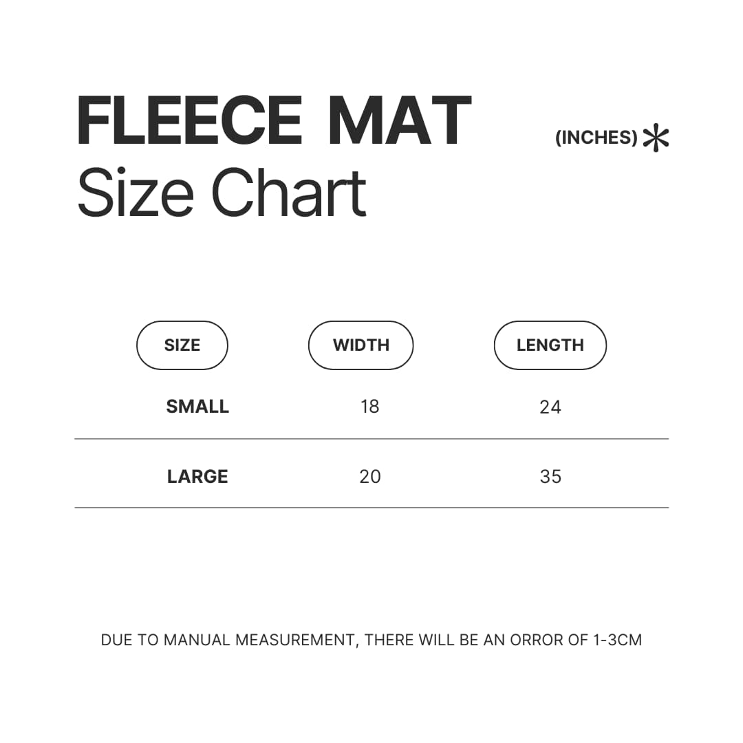 Fleece Mat Size Chart - Gulch Band Shop